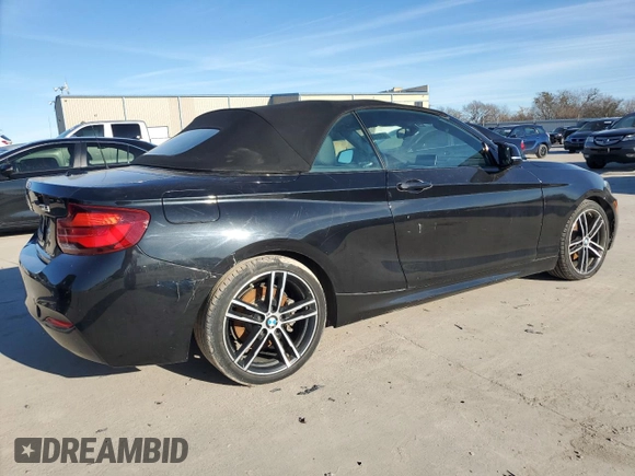 2020 BMW 2 Series 230i with VIN WBA2M7C01L7E59616, listed as a Copart auction lot 88319025 with 36,890 mi miles and Salvage Title. Bid and sale history available at carsss.com. Image 3.