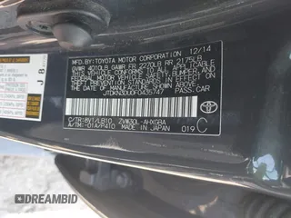 2015 Toyota Prius Four with VIN JTDKN3DU0F0435747, listed as a IAAI auction lot 42063503 with 85,932 mi miles. Bid and sale history available at carsss.com. Image 9.