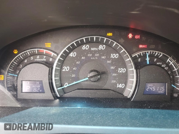 2012 Toyota Camry L with VIN 4T4BF1FK4CR227261, listed as a Copart auction lot 52895545 with 245,115 mi miles and Clean Title. Bid and sale history available at DreamBid. Image 9.