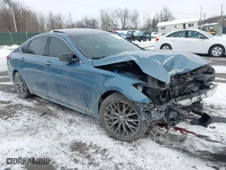 2018 Genesis G80 3.3T Sport with VIN KMHGN4JB8JU232780, listed as a IAAI auction lot 41376814 with 134,760 mi miles. Bid and sale history available at carsss.com. Image 1.