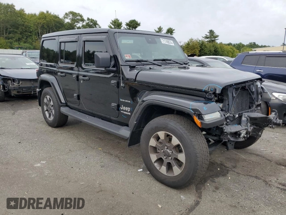 2021 Jeep Wrangler Unlimited Sahara High Altitude with VIN 1C4HJXEM9MW585183, listed as a Copart auction lot 71749574 with 21,526 mi miles and Salvage title. Bid and sale history available at DreamBid. Image 4.