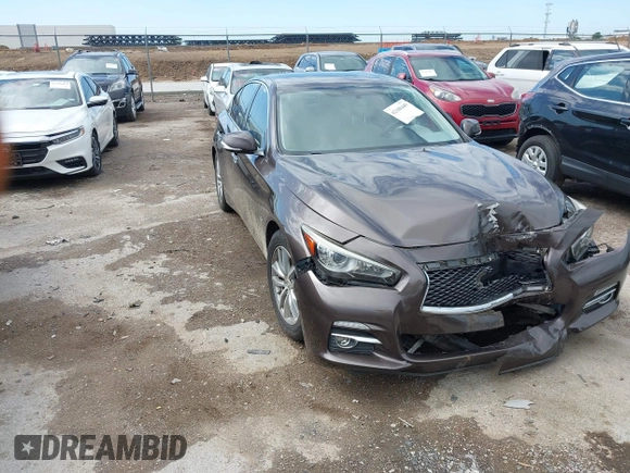 2017 Infiniti Q50 Sport with VIN JN1EV7AP1HM738098, listed as a IAAI auction lot 42108449 with 109,540 mi miles and . Bid and sale history available at DreamBid. Image 1.
