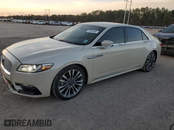 2018 Lincoln Continental Select with VIN 1LN6L9SK9J5610435, listed as a Copart auction lot 41444485 with 43,833 mi miles and Salvage Title. Bid and sale history available at carsss.com. Image 1.