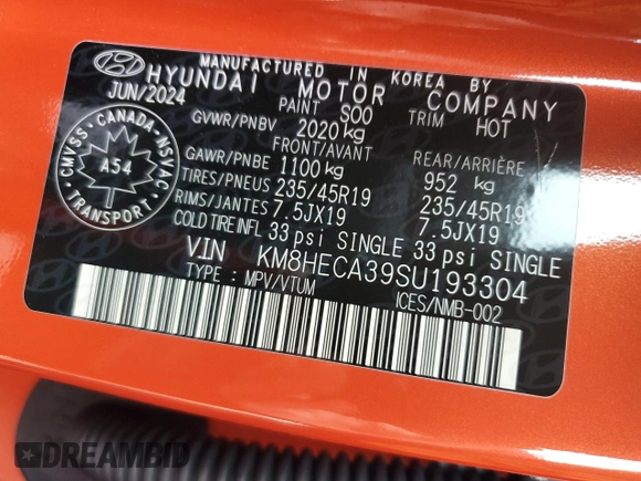 2025 Hyundai Kona Limited with VIN KM8HECA39SU193304, listed as a Copart auction lot 81146144 with 4,411 mi miles and Salvage Title. Bid and sale history available at DreamBid. Image 14.