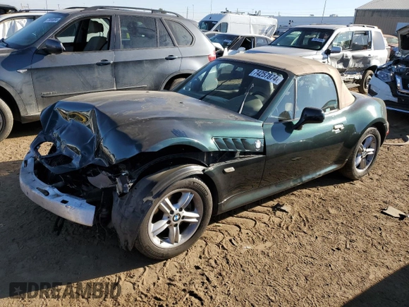 2000 BMW Z3 2.5L with VIN WBACH9341YLM91727, listed as a Copart auction lot 74257874 with 76,062 mi miles and Salvage Title. Bid and sale history available at carsss.com. Image 1.