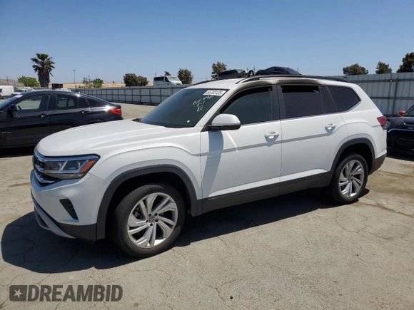 2021 Volkswagen Atlas SE z VIN 1V2WR2CA3MC581108, wystawiony jako Copart lot #55703125 z przebiegiem 76 194 mil mil oraz Szkoda całkowita • Salvage title. Historia ofert i sprzedaży dostępna na DreamBid. Obrazek 1.