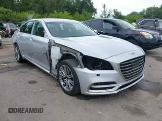 2018 Genesis G80 3.8L with VIN KMHGN4JE6JU249619, listed as a IAAI auction lot 42586733 with 32,836 mi miles and . Bid and sale history available at DreamBid. Image 1.