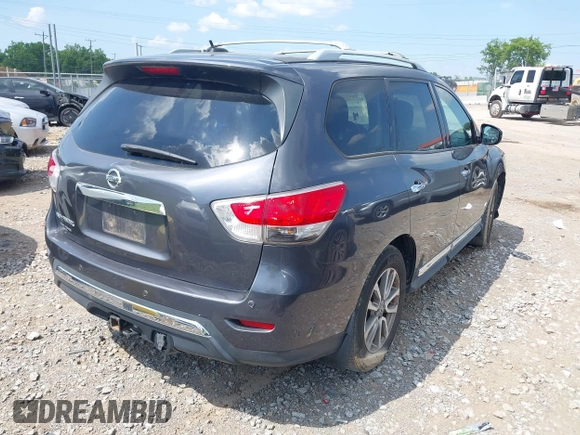 2013 Nissan Pathfinder Platinum with VIN 5N1AR2MM2DC621744, listed as a IAAI auction lot 42568157 with 172,806 mi miles and . Bid and sale history available at DreamBid. Image 4.