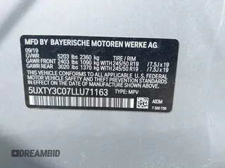 2020 BMW X3 sDrive30i with VIN 5UXTY3C07LLU71163, listed as a IAAI auction lot 41844358 with 80,962 mi miles and . Bid and sale history available at DreamBid. Image 9.