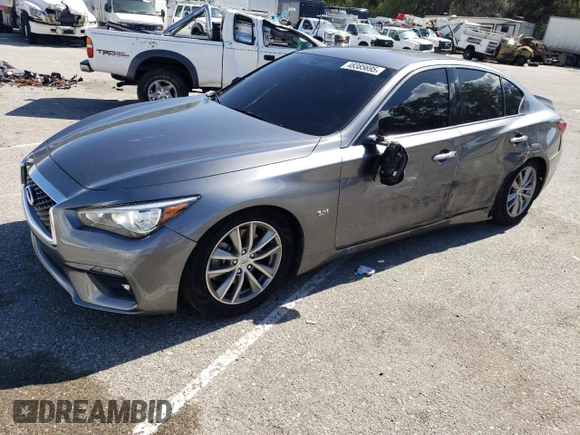 2020 Infiniti Q50 Pure with VIN JN1EV7AP5LM200190, listed as a Copart auction lot 48385695 with 47,861 mi miles and Salvage Title. Bid and sale history available at carsss.com. Image 1.