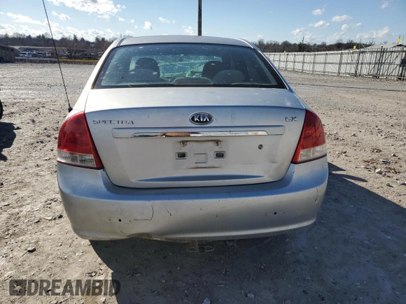 2007 Kia Spectra EX with VIN KNAFE121575476150, listed as a Copart auction lot 42900505 with Not provided miles and Salvage title. Bid and sale history available at DreamBid. Image 6.