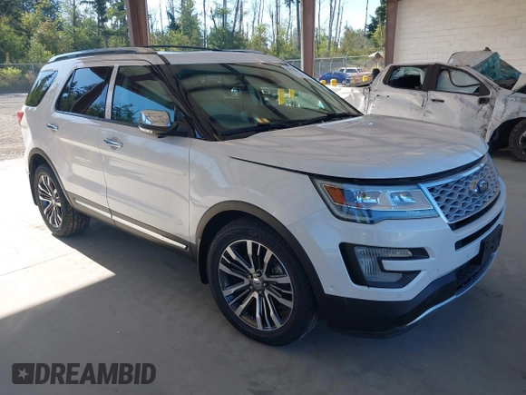 2016 Ford Explorer Platinum z VIN 1FM5K8HT5GGB26980, wystawiony jako IAAI lot #42674613 z przebiegiem 94 957 mil mil oraz . Historia ofert i sprzedaży dostępna na DreamBid. Obrazek 1.