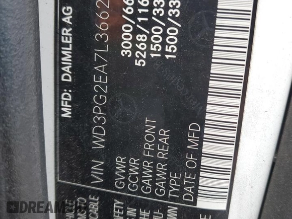 2020 Mercedes-Benz Metris Cargo with VIN WD3PG2EA7L3662839, listed as a Copart auction lot 72080143 with 42,681 mi miles and . Bid and sale history available at carsss.com. Image 12.