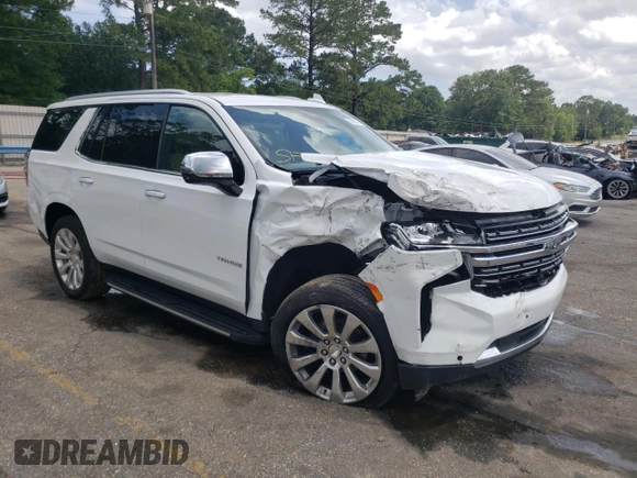 2024 Chevrolet Tahoe Premier with VIN 1GNSCSKD8RR247861, listed as a Copart auction lot 58767795 with 27,303 mi miles and Salvage title. Bid and sale history available at DreamBid. Image 4.