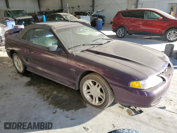 1996 Ford Mustang GT with VIN 1FALP45X9TF226146, listed as a Copart auction lot 42943185 with 60,357 mi miles and Salvage Title. Bid and sale history available at carsss.com. Image 4.