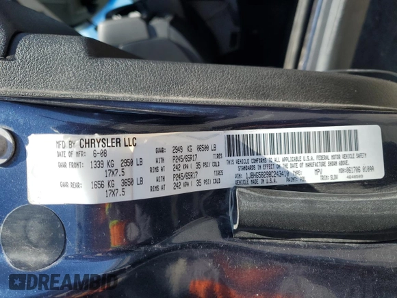 2008 Jeep Commander Limited z VIN 1J8HG58298C243410, wystawiony jako Copart lot #53682205 z przebiegiem 181 388 mil mil oraz Szkoda całkowita • Salvage title. Historia ofert i sprzedaży dostępna na DreamBid. Obrazek 13.