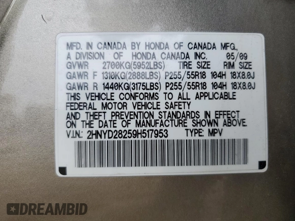 2009 Acura MDX with VIN 2HNYD28259H517953, listed as a Copart auction lot 49262785 with 164,431 mi miles and Salvage Title. Bid and sale history available at carsss.com. Image 15.