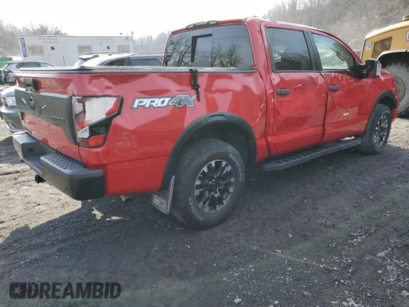 2021 Nissan Titan Pro-4X with VIN 1N6AA1ED1MN511189, listed as a Copart auction lot 46675015 with 51,162 mi miles and Non repairable. Bid and sale history available at DreamBid. Image 3.