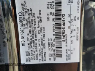 2018 Lincoln Continental Black Label с VIN 1LN6L9BC4J5601523, выставлен на аукционе Copart как лот 66429415 с пробегом 57 543 миль миль и Списание • Salvage title. История ставок и продаж доступна на DreamBid. Изображение 13.