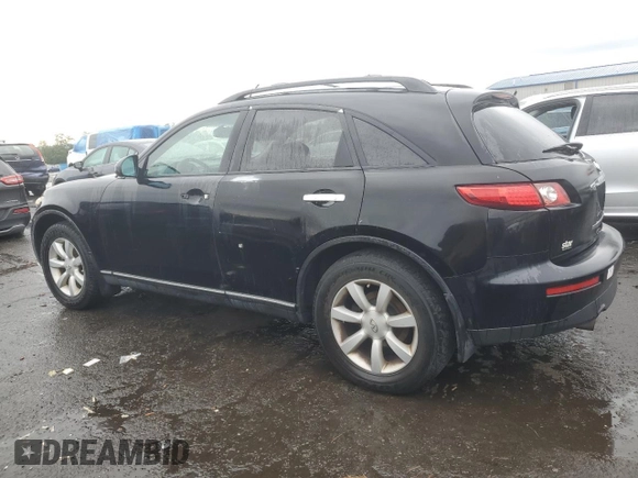 2005 Infiniti FX z VIN JNRAS08W05X217666, wystawiony jako Copart lot #37808544 z przebiegiem 172 472 mil mil oraz Szkoda całkowita • Salvage title. Historia ofert i sprzedaży dostępna na DreamBid. Obrazek 2.