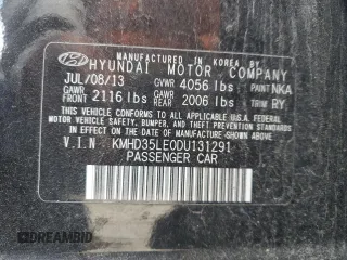 2013 Hyundai Elantra GT with VIN KMHD35LE0DU131291, listed as a Copart auction lot 70772334 with 54,428 mi miles and Salvage Title. Bid and sale history available at carsss.com. Image 12.