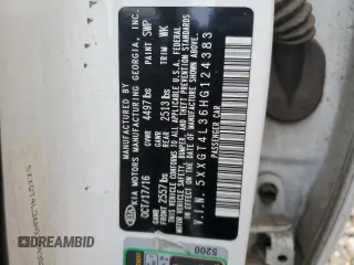 2017 Kia Optima LX z VIN 5XXGT4L36HG124383, wystawiony jako Copart lot #54276425 z przebiegiem 213 621 mil mil oraz Szkoda całkowita • Salvage title. Historia ofert i sprzedaży dostępna na DreamBid. Obrazek 12.