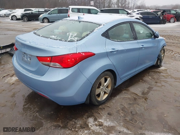 2013 Hyundai Elantra GLS PZEV with VIN KMHDH4AE8DU496607, listed as a IAAI auction lot 41432760 with 165,115 mi miles. Bid and sale history available at carsss.com. Image 4.