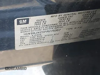 2015 Chevrolet Suburban LT with VIN 1GNSKJKC5FR275357, listed as a IAAI auction lot 42229934 with 359,009 mi miles and . Bid and sale history available at DreamBid. Image 9.