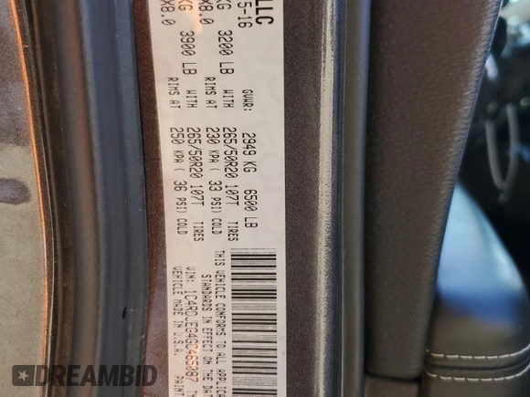 2016 Dodge Durango Citadel z VIN 1C4RDJEG4GC465087, wystawiony jako Copart lot #44124205 z przebiegiem 168 646 mil mil oraz Szkoda całkowita • Salvage title. Historia ofert i sprzedaży dostępna na DreamBid. Obrazek 13.