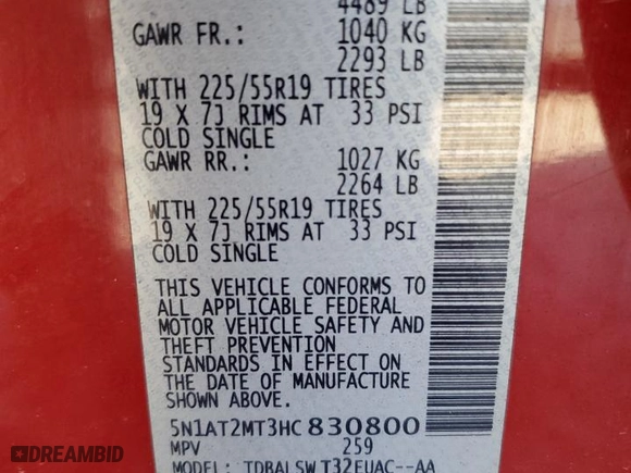 2017 Nissan Rogue SL with VIN 5N1AT2MT3HC830800, listed as a Copart auction lot 79901314 with 82,113 mi miles and Salvage Title. Bid and sale history available at carsss.com. Image 15.