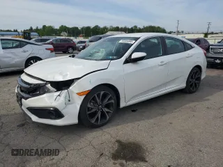 2019 Honda Civic Sport with VIN 2HGFC2F89KH594162, listed as a Copart auction lot 56005095 with 32,870 mi miles and Salvage title. Bid and sale history available at DreamBid. Image 1.