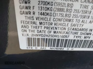 2013 Acura MDX with VIN 2HNYD2H25DH516097, listed as a IAAI auction lot 42014878 with 175,829 mi miles and . Bid and sale history available at carsss.com. Image 9.