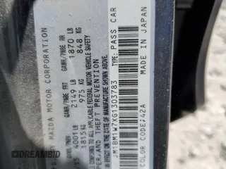 2016 Mazda 3 i Touring с VIN JM1BM1W7XG1303783, выставлен на аукционе Copart как лот 58603595 с пробегом 180 810 миль миль и Списание • Salvage title. История ставок и продаж доступна на DreamBid. Изображение 12.