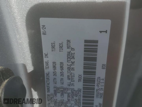 2024 Toyota Tundra 1794 Edition with VIN 5TFMA5DBXRX167302, listed as a Copart auction lot 49960245 with 13,158 mi miles and Salvage title. Bid and sale history available at DreamBid. Image 12.