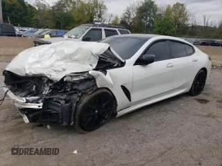 2020 BMW 8 Series M850i with VIN WBAGV8C03LBP48760, listed as a Copart auction lot 73453334 with 0 mi miles and Salvage Title. Bid and sale history available at carsss.com. Image 1.