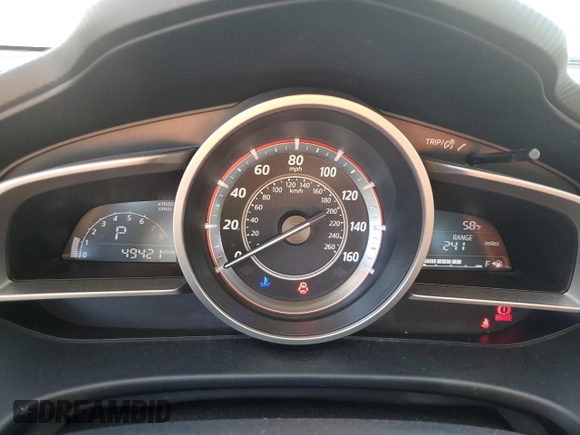 2016 Mazda 3 i Sport with VIN JM1BM1U77G1339126, listed as a Copart auction lot 53522675 with 49,421 mi miles and Salvage Title. Bid and sale history available at DreamBid. Image 9.