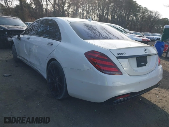 2018 Mercedes-Benz S 560 with VIN WDDUG8DB1JA418379, listed as a IAAI auction lot 41604377 with 71,993 mi miles and . Bid and sale history available at carsss.com. Image 3.