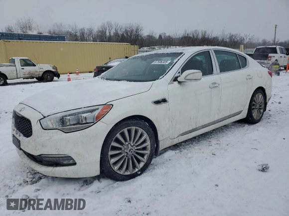 2015 Kia K900 Luxury with VIN KNALW4D41F6022043, listed as a Copart auction lot 87596305 with 80,853 mi miles and Salvage Title. Bid and sale history available at carsss.com. Image 1.