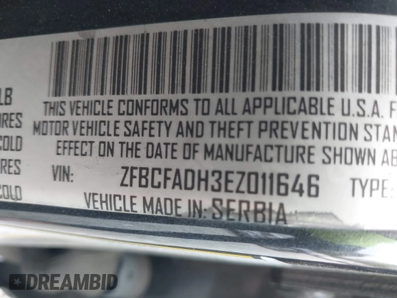 2014 FIAT 500L Trekking with VIN ZFBCFADH3EZ011646, listed as a IAAI auction lot 42107103 with 179,995 mi miles. Bid and sale history available at carsss.com. Image 9.