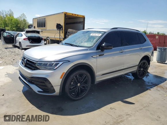 2022 Volkswagen Tiguan SE R-Line Black with VIN 3VV8B7AX9NM081894, listed as a Copart auction lot 56132245 with 74,053 mi miles and Salvage title. Bid and sale history available at DreamBid. Image 1.