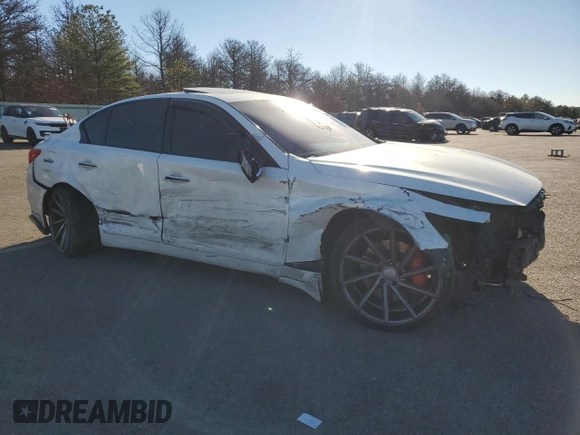 2014 Infiniti Q50 Sport with VIN JN1BV7AP7EM689505, listed as a Copart auction lot 80259044 with Not Provided miles and Salvage Title. Bid and sale history available at DreamBid. Image 4.