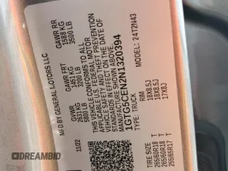 2022 GMC Canyon 2WD Elevation with VIN 1GTG5CEN2N1320394, listed as a Copart auction lot 59547305 with Not provided miles and Salvage title. Bid and sale history available at DreamBid. Image 13.