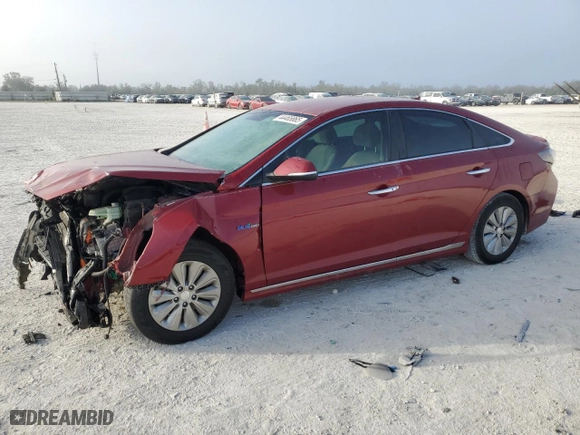 2016 Hyundai Sonata Hybrid SE with VIN KMHE24L16GA024377, listed as a Copart auction lot 44465865 with 0 mi miles and Salvage Title. Bid and sale history available at carsss.com. Image 1.