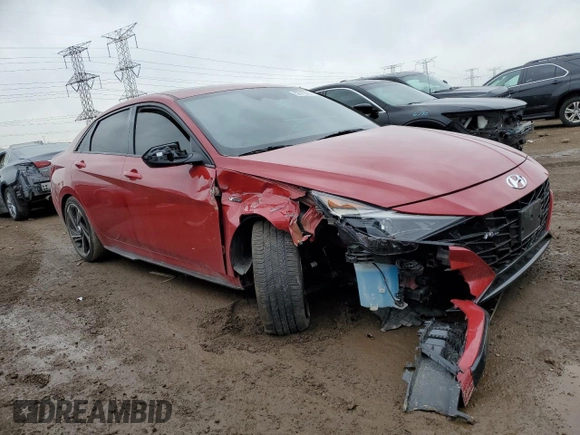 2023 Hyundai Elantra N Line z VIN KMHLR4AF9PU498016, wystawiony jako Copart lot #52012365 z przebiegiem 20 521 mil mil oraz Szkoda całkowita • Salvage title. Historia ofert i sprzedaży dostępna na DreamBid. Obrazek 4.