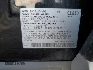 2020 Audi Q5 Premium with VIN WA1ANAFY9L2040511, listed as a Copart auction lot 38637823 with 66,149 mi miles. Bid and sale history available at carsss.com. Image 12.