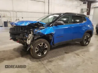 2018 Jeep Compass Trailhawk z VIN 3C4NJDDB3JT234532, wystawiony jako Copart lot #55029605 z przebiegiem 99 614 mil mil oraz Szkoda całkowita • Salvage title. Historia ofert i sprzedaży dostępna na DreamBid. Obrazek 1.