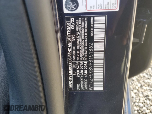 2023 Mercedes-Benz E 450 with VIN W1KZF5KB9PB151862, listed as a Copart auction lot 74305054 with Not Provided miles and Salvage Title. Bid and sale history available at DreamBid. Image 13.