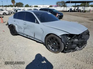 2024 BMW M3 Competition with VIN WBS33AY0XRFT58675, listed as a Copart auction lot 81841404 with 2,144 mi miles and Salvage title. Bid and sale history available at DreamBid. Image 4.