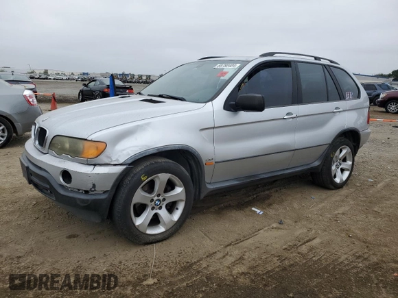 2003 BMW X5 3.0i with VIN 5UXFA53573LV98293, listed as a Copart auction lot 69780404 with 0 mi miles and Salvage Title. Bid and sale history available at carsss.com. Image 1.