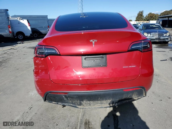 2023 Tesla Model Y Long Range with VIN 7SAYGDEE9PF832221, listed as a Copart auction lot 43873335 with 20,169 mi miles and Salvage Title. Bid and sale history available at carsss.com. Image 6.